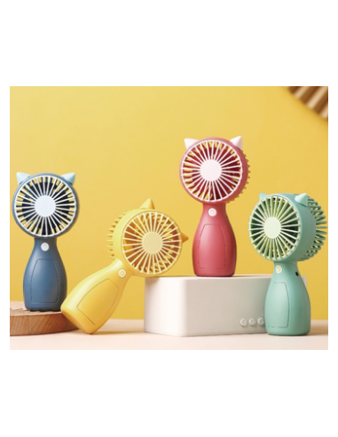 MINI VENTILADOR MANO OREJAS AMARILLO
