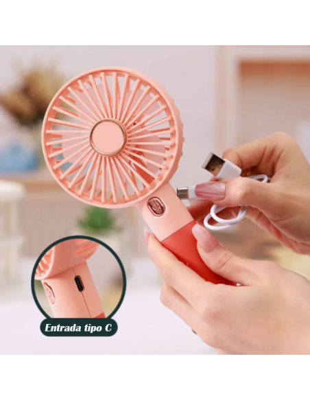 MINI VENTILADOR CON BASE CARGA HEAT VERDE