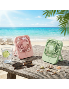 MINI VENTILADOR SOBREMESA ROSA 2