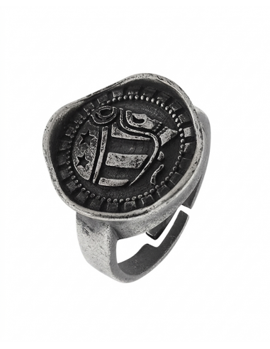 Anillo Sello Skull Rider Logo Acero...