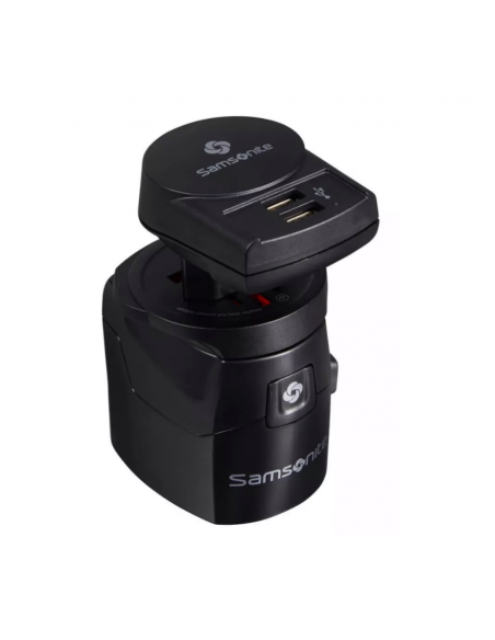 ADAPTADOR SAMSONITE WORLD ADAPTER PRO 3 + USB NEGRO