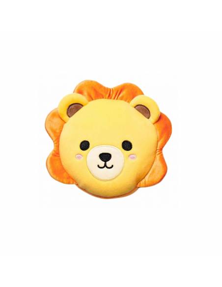 Almohada Viaje Y Antifaz Leon naranja infantil