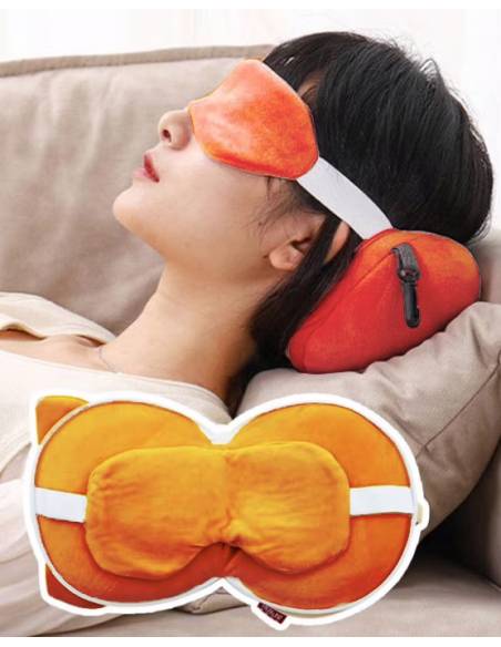 Almohada Viaje Y Antifaz oso marrón infantil