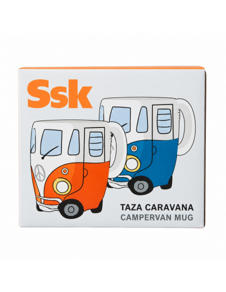 Taza Furgoneta Retro / Camper de Cerámica (300 ml) | Color Naranja