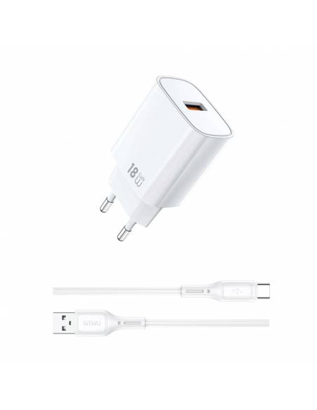 Cargador Rapido + Cable A-C 18w | Color Blanco