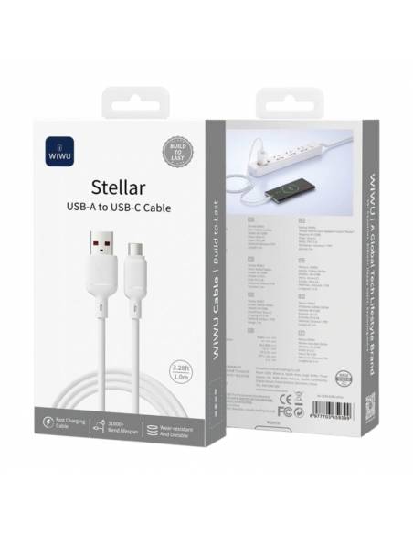 Cable USB-A a USB-C 2,1 A Stellar (1 m) | Color Blanco