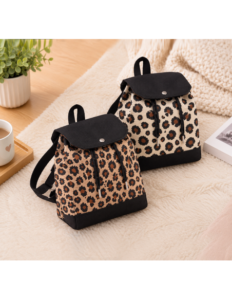 MOCHILA SSK TRAVEL - LEOPARDO MARIE - (DISPONIBLE DOS MODELOS EN MARRÓN Y BEIGE)