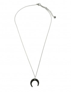 COLLAR ROMA LUNA NEGRO Y ACERO