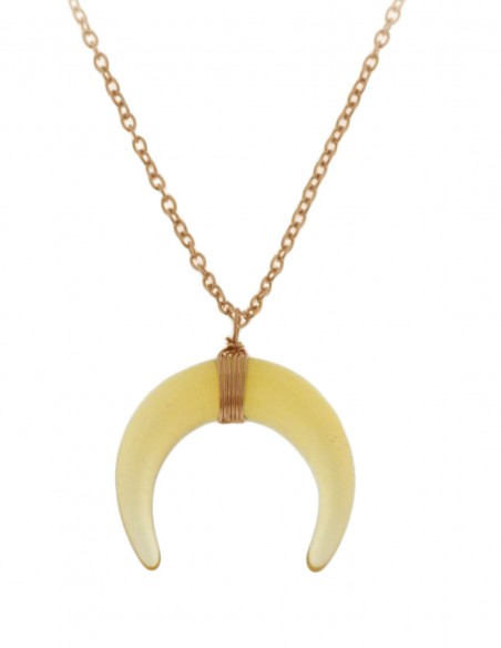 BEIGE MOON AND ROSE GOLD ROME NECKLACE