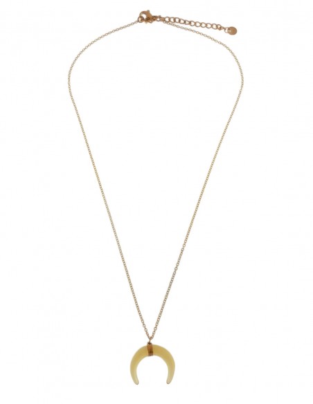 BEIGE MOON AND ROSE GOLD ROME NECKLACE