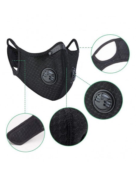 MASCARILLA DEPORTIVA ADAPTABLE CON FILTRO FUCSIA