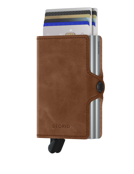 SECRID Cartera Twinwallet Vintage Cognac Silver
