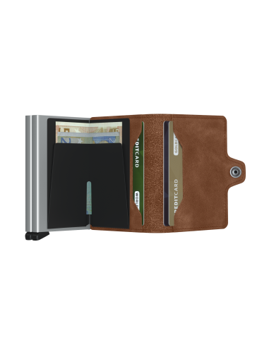 SECRID Twinwallet Vintage Cognac Silver