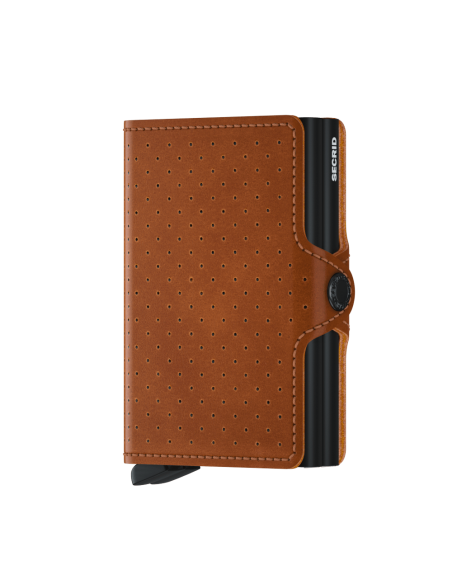 SECRID TWINWALLET PERFORATED COGNAC