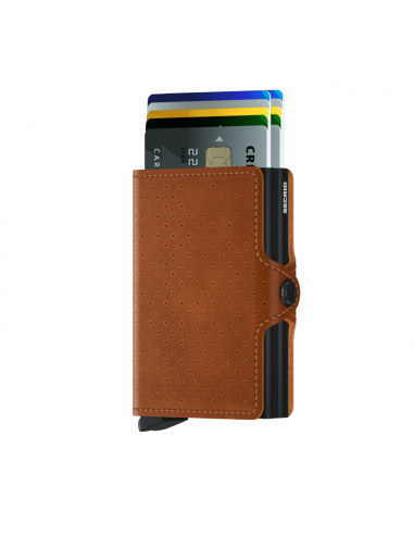 SECRID TWINWALLET PERFORATED COGNAC