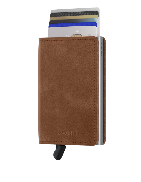 SECRID Cartera Slimwallet Vintage Cognac-Silver