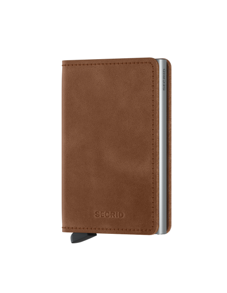 SECRID Cartera Slimwallet Vintage Cognac-Silver