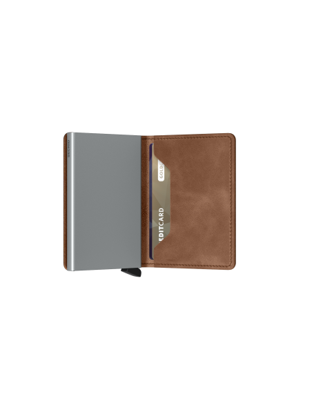 SECRID Cartera Slimwallet Vintage Cognac-Silver