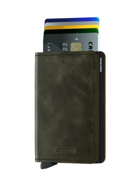 SECRID Cartera Slimwallet Vintage Olive-Black