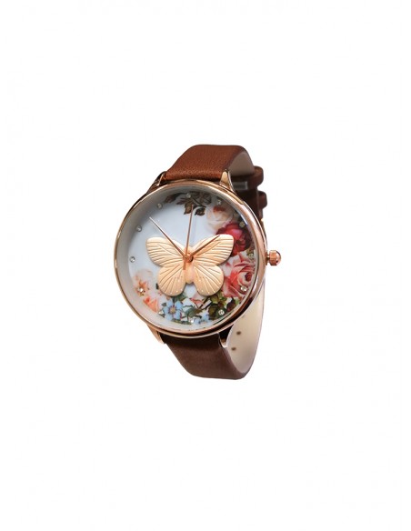 SSK TIME Brown Butterfly Collection Watch