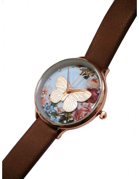 Reloj SSK TIME Marrón Colección Mariposa