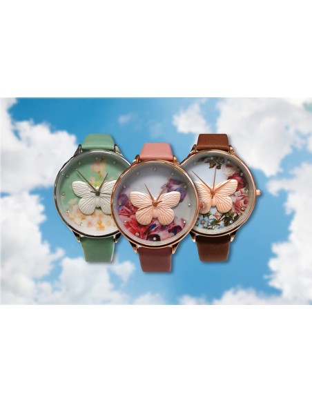 Reloj SSK TIME Marrón Colección Mariposa