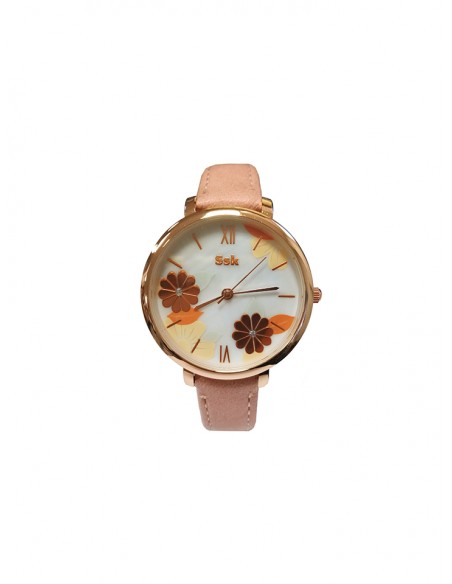 SSK TIME Pink Daisy Collection Watch