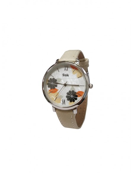 SSK TIME Beige Watch Daisy Collection
