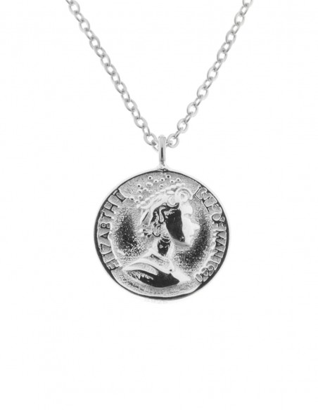 SSK STYLE| Symbol Necklace Queen Coin 16mm Silver 925
