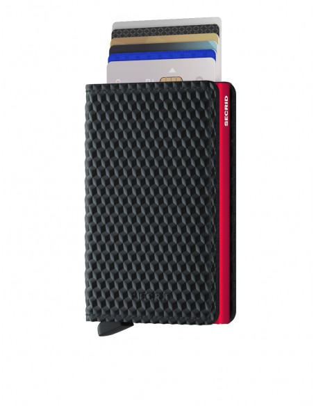 SECRID Cartera Slimwallet Cubic Black-Red