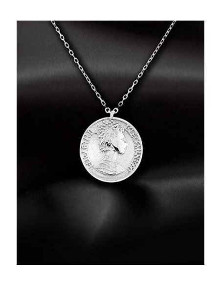 SSK STYLE| Symbol Necklace Queen Coin 16mm Silver 925