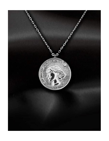 SSK STYLE | Collar Symbol Moneda Plata 16mm Plata 925
