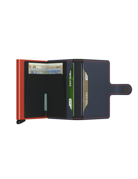 SECRID Cartera Miniwallet Matte Nightblue & Orange