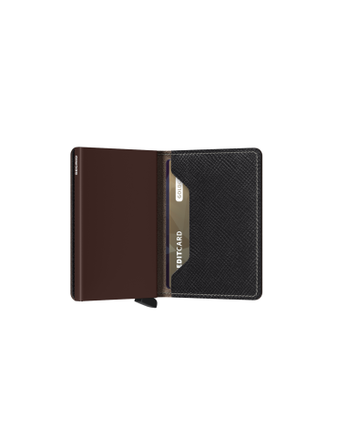 SECRID Cartera Slimwallet Saffiano Brown