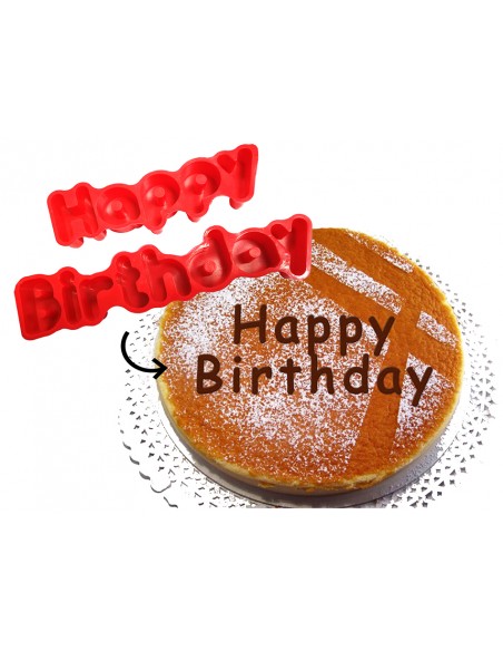Molde de silicona con la frase HAPPY BIRTHDAY ideal para hacer cubitos de hielo, chocolatinas
