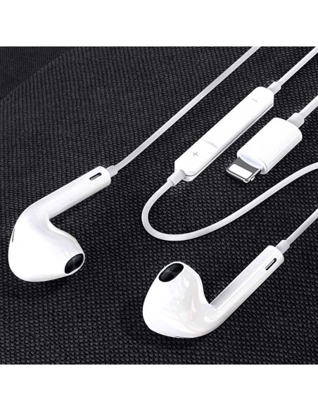 FONES DE OUVIDO PARA IPHONE COM SUPORTE DE ISOLAMENTO DE FIO E RUÍDO CONTROLE DE VOLUME DE CHAMADA